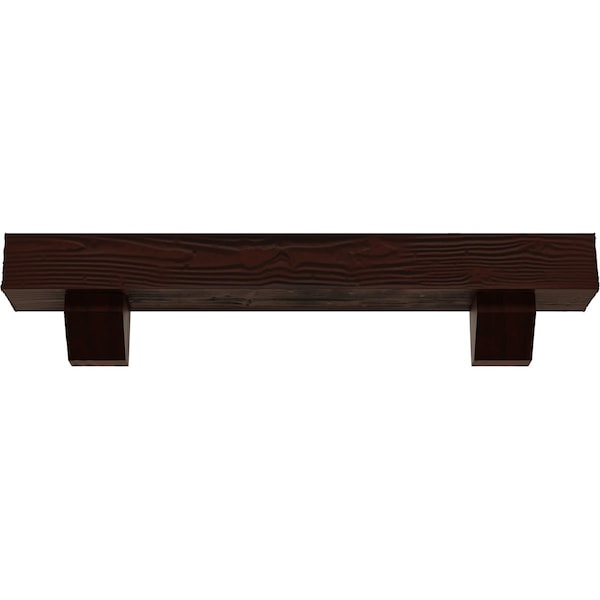 Kit W/ Ashford Corbels, NaturaL Pecan, 6H X 8D X 36W Sandblasted Faux Wood Fireplace ManteL